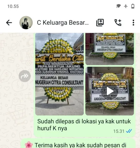 Pengiriman Papan Bunga Duka Tulas Karangdowo